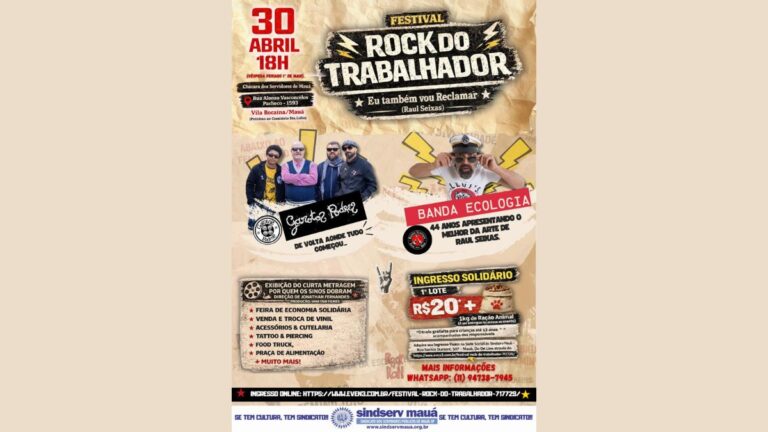 Festival Rock do Trabalhador celebra o Dia do Trabalhador em Mauá com homenagem a bandas históricas do rock nacional